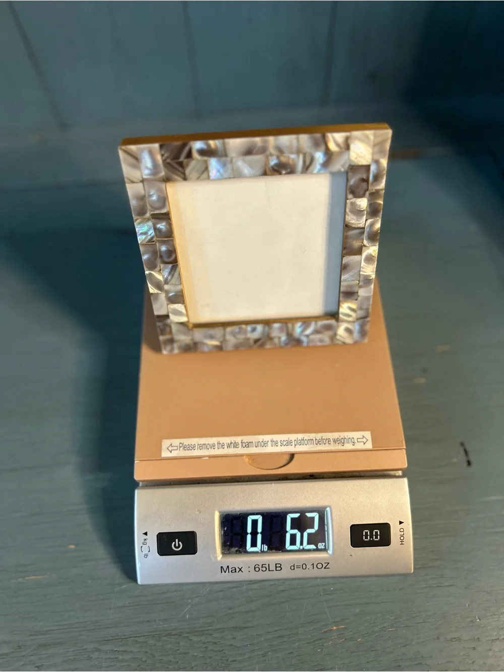 Sicura Mother of Pearl Square Photo Frame - Neutral Tones 5 x 5 Inches - New